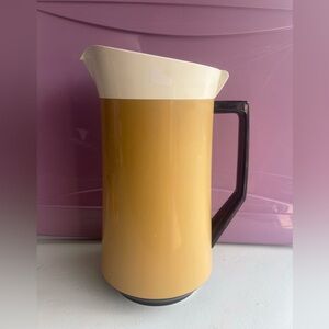 Vintage 11” Bolta Harvest Gold Insulated Flip Top Coffee Restaurant Carafe 2464